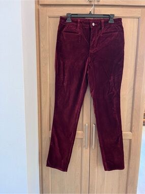 Lands End Mid-Rise Slim Velour Pants